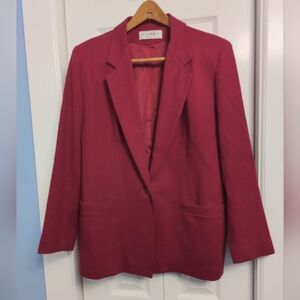 Vintage Dumas 100% Wool Sz 14 Women's Red Blazer